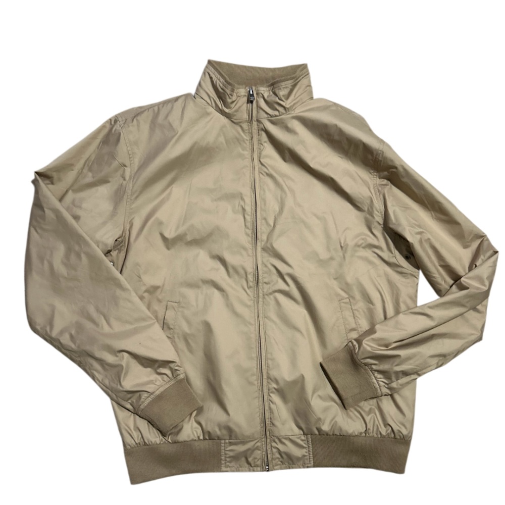 Peter Millar men's Medium tan Full Zip Long Sleeve Windbreaker Golf Jacket